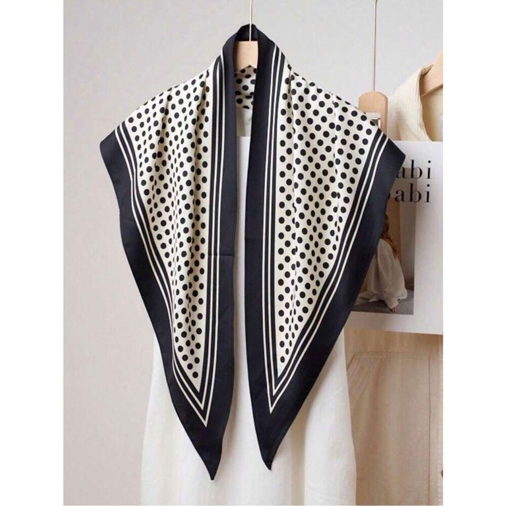Black & white Polka Dot Scarf A1989